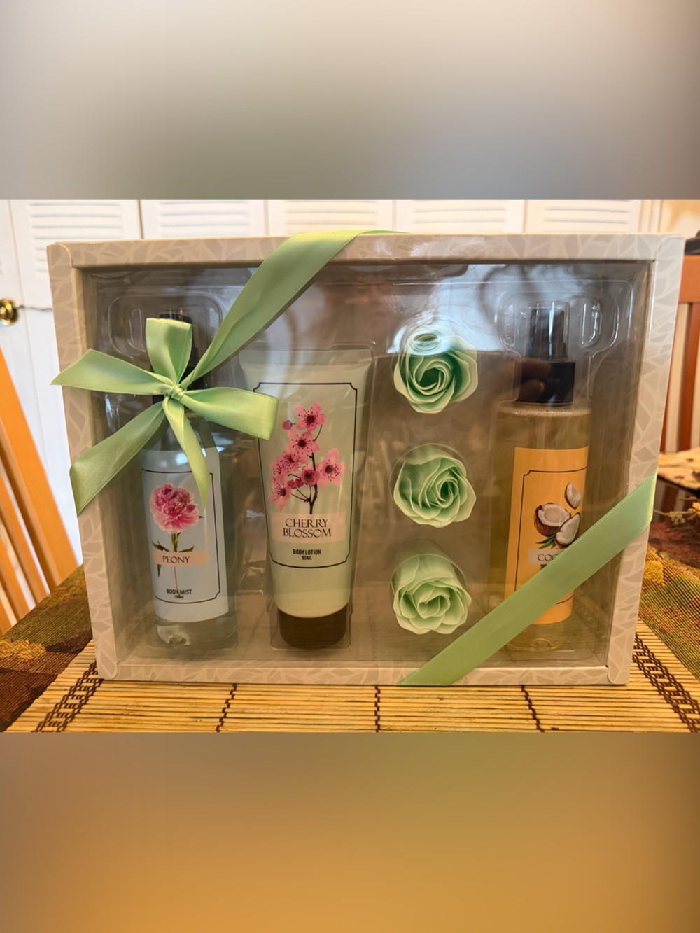 Cherry Blossom, Peony Bath , Coconut Oil and 3 Soaps, Floral Scented Body Care